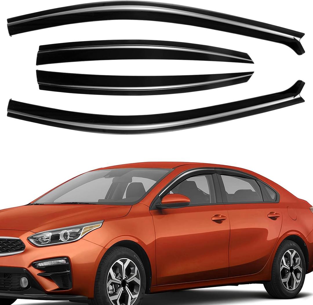Rain Guards Window Deflector Fit for 2019-2024 Kia Forte Black 4 PCS