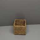 KOLWOVEN Tissue Box Holder - Square- Rattan Wicker Tissues Cube Box Cover -Boho Decorative Woven Facial Tissue Holder on Table and Barthroom (Square)