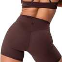 Kamo Fitness Serenity Shorts High Waisted 6" Inseam No Front Seam Thigh Friendly V Booty Seam Women's Biker Shorts Small