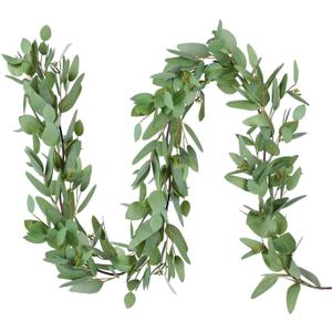 DearHouse 5.5ft Seeded Eucalyptus Garland, Artificial Vines Faux Eucalyptus Leaves Table Garland Artificial Greenery Wedding Backdrop Arch Wall Decor