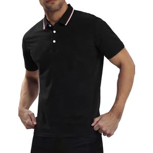 MagnaMan Slim Fit Short Sleeve Polo Shirts for Men - Cotton, Business Casual Stretch Shirt, Breathable Golf & Office Wear (XXXL)