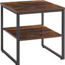 Small Table Stand 20 Inch, Multi-Functional Side & Printer Accent Table with Storage Shelf, Rustic Brown YD-TM153H