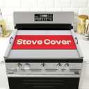 Riveira 30x22 Bamboo Grey Stove Top Covers for Electric Stove & Gas Stove Top Covers for Gas Burners – Large Gas Stove Cover with Handle & Juice Groove – Rustic Stove Covers for Gas Stove Top