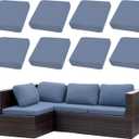 Outdoor Cushion Covers Set,8PCS Patio Furniture Couch Seat Slipcovers, Replacement for Sofa Sectional Chair(CoverOnly) (Grey Blue)