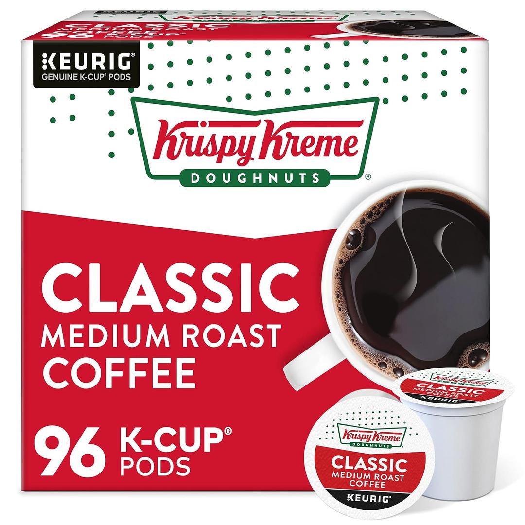 Krispy Kreme Classic Coffee, Keurig Single Serve K-Cup Pods, Medium Roast, 96 Count (EXP 08/03/26)