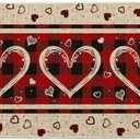 Buffalo Plaid Love Valentine's Doormat for Home Entrance Indoor Outdoor,Garage and Garden Outside Entryway Floor Mat,Non Slip,Easy Clean 16 * 24Inch