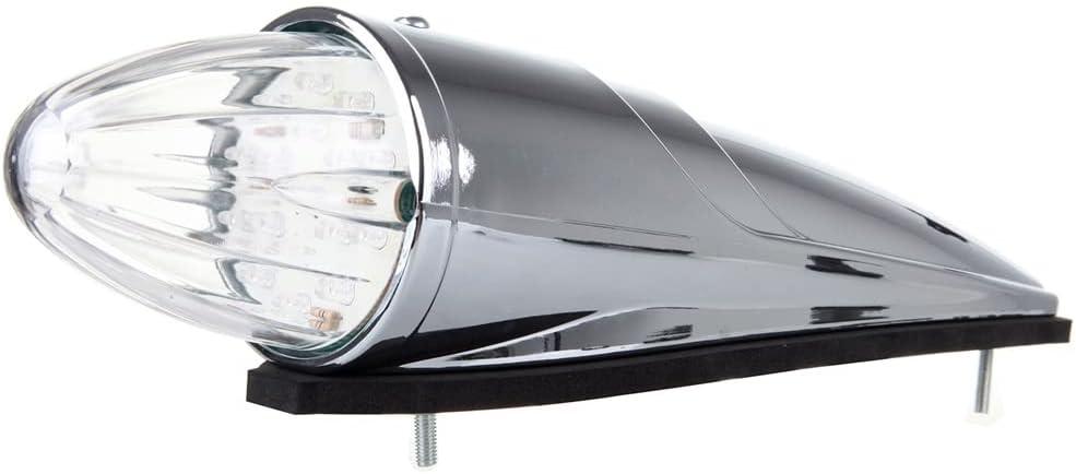 17 LED Torpedo Cab Lights Chrome Clear LED Top Cab Marker Roof Running Lights Assembly Compatible with Kenworth/Peterbilt/Freightliner/Mack//International Paccar Heavy Duty Trucks