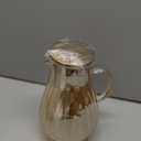 Glass Pitcher With Lid Amber Round Water Carafe with handle and Spout for Homemade Beverage, Juice,Hot Coffee, Iced Tea and Milk 62oz