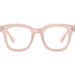 Madison Avenue Blue Light Blocking Glasses Oversized Fashion Blue Light Glasses for Women Anti Eyestrain & UV Protection Computer Eyeglasses (Nude Pink)