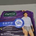 Depend Night Defense Adult Diapers, Incontinence Underwear for Men, Disposable, Overnight, Small/Medium, Grey, 16 Count