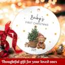 2 x Bear Baby's First Christmas Ornament Gifts for New Parents, 2025 New Baby Ornaments for Christmas Tree, Ceramic