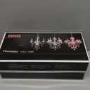 PAPAYA Plug-in 5 Light Crystal Hanging Pendant Lights Acrylic Chandelier with Clear Cord & On/Off Switch H19 D19.7 for Kitchen Island Girls' Room Dining Area Laundry Pavilion,  Clear-L-5