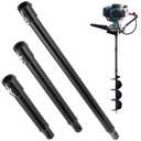 3 PCS Auger Extension Drill Bits, 3/4 Shaft Earth Auger1 Drill Bit Extension, Auger Drill Bit Extension2 Bar, Garden Spiral Hole Drill Bit Extension1 Rod, Post Hole Digger Replacement