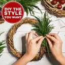 12 PCS 18 Inch Christmas Norfolk Pine Branches Stems, Real Touch Faux Fake Artificial Christmas Branches DIY Crafts for Xmas Indoor Outdoor Home Decor