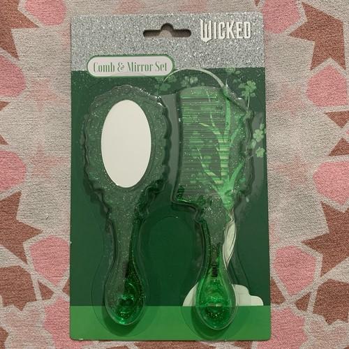  Wicked For Good Elphaba Green Glitter Comb & Mirror Set Pack of 5