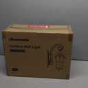 LONEDRUID Dusk to Dawn Sensor Outdoor Wall Light Fixtures Black Roman 17.71" H Exterior Wall Lantern Waterproof Sconce Porch Lights Wall Mount for House Garage Doorway, ETL Listed (Black & Gold Trim)