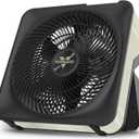 Vornado Model 80X High Velocity Box Fan with Kick Stand, Digital Display, Removable Grille, Variable Speed Control, 1-12 Hour Timer, Powerful Floor Fan for Bedroom, Targeted Cooling Fan, Cool Gray