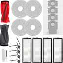 20 Pack Replacement Parts for Roborock Qrevo S5V/Qrevo Curv/Qrevo Curv S5X/Qrevo Edge S5A Series Robot Vacuum Cleaner Accessories, 1 Main Brush, 4 HEPA Filters, 4 Dust Bags, 4 Mop Pads, 4 Side Brushes