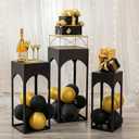 NUPTIO Black Pedestal Stand for Party, Heavy Duty, 29.5"/25.6"/21.7" Tall