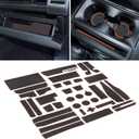 for Ford F150 Accessories 2021 2022 2023 2024 2025 Non-Slip Anti Dust Cup Holder Insert Center Console Liner Trim Door Packet Mats Custom Interior 40-pc Set (Bucket SuperCrew)(Orange Trim)