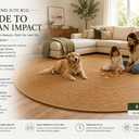 8 ft Round Handwoven 100% Natural Jute Area Rug, Reversible