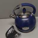 SUSTEAS Stove Top Whistling Tea Kettle - Food Grade Stainless Steel Teakettle Teapot with Cool Touch Ergonomic Handle, With 1 Silicone Pinch Mitt Included, 2.64 Quart,NAVY BLUE