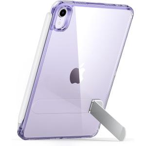 ESR for iPad mini 7 A17 Pro Case, iPad mini 7th/6th Generation Case with Stand(2024/2021), 3 Stand Modes, Slim and Light, Drop Safe, Supports Pencil Pro & Pencil (USB-C), Purple Clear