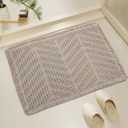 Boho Bath Mat, Super Absorbent Non-Slip Bathroom Rug, Machine Washable, Ultra Soft Towel Mat, 18" x 25", Brown