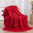 Red Fleece Throw Blanket 5060 for Couch Sofa Bed,Super Soft Cozy Plush Microfiber Flannel Blanket with 3D Checkered Design Lightweight Decorations for Adults,Woman,Girls