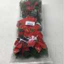 Hotop 6 Pcs Christmas Artificial Poinsettias Florals 19.6 Inch Large Christmas Poinsettia Decorations Red Green Christmas Flower Picks Stem for Christmas Tree Ornament Wreath DIY Xmas Party Decor