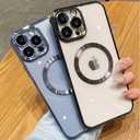 Spevert Magnetic Clear Case for iPhone 13 Pro Max with Camera Lens Protector Full Protection Case Compatible with MagSafe Elegant Anti-Scratch Case Cover 6.7 Inch (Purple)