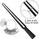 Bflaae Ring Sizer Measuring Tool Kit, Plastic Ring Mandrel, Reusable Finger Size Tape 1-17 USA Rings Size, 27 PCS Stainless Steel Measuring Ring Tool, US Ring Size 0-13 with Half Size