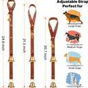 FOLKSMATE Leather Dog Door Bells for Potty Training, Big Brass Puppy Dog Door Bells Extra Loud for Dogs Training, Housebreaking, Door Knob, Dog Bell to Ring to Go Outside Puppy Pet Supplies Leather,, One Dog Bell, Brown/Leather