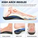 Insoles Orthotics for Plantar Fasciitis Relief, 220+ lbs High Arch Support Insoles for Men Women Flat Feet, Foot Pain Inserts fit Work Boots Shoes for Standing All Day (Men(7-7.5)-Women (9-9.5)-(267mm), Red)