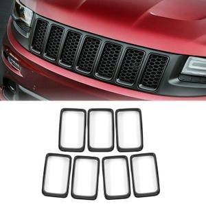 JeCar Grille Inserts Clip-on Grill Cover Trim Kit for 2014-2016 Jeep Grand Cherokee, Black