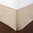 Levtex Home Queen Size Faux Linen Dust Ruffle, 16-inch Drop with Box Pleat