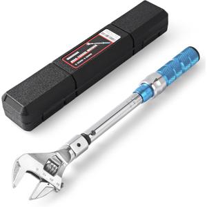 Open End Torque Wrench, Adjustable Torque Wrench 5 to 30 Nm with Click and Changeable 0-30MM Open End Head for Mini Split AC and HVAC System(Blue)