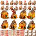 Yunsailing 24 Set Christmas Craft Kit Gingerbread House Kit Make a Gingerbread House Craft 3D for Xmas Party Game Supplies