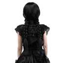 Long Braid Wig With Bangs Black Braided Wig Girls Halloween costume Wigs For Kids