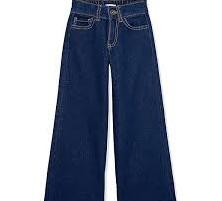 KUNMI Women's Wide Leg Jeans High Waisted Straight Leg Stretchy Denim Pants with Pockets Blue (14)