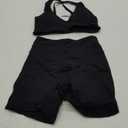 Womens Workout Sets Cross Back Sports Bras Matching High Waist Biker Shorts Yoga Jogger Outfits Work Out Clothes (Small, Black)