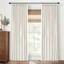CAPALOCA Natural Linen Pinch Pleated Curtains Blackout, 100% Black Out Curtains 96 inch Long for Bedroom, Blackout Thermal Insulated Pinch Pleated Drapes for Living Room, 40" W x 96" L, 2 Panels Set