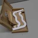 EvenWood 2-Piece Set of Wavy Wooden Wall Planters for Indoor Plants 6 Inch - Natural Plant Hook for Wall Plant, Wind Chimes, Flower Brackets, Patio Garden Decorations - Bracket Plant Hanger (White)