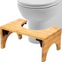 Housmile Toilet Stool - 7.8" Foldable Waterproof and Non-Slip Bathroom Poop Stool, Bamboo Flip Simple Design, Improves Posture and Comfort, Natural Color, Healthy Gift