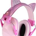 MERIGLARE Noise Reduction Earmuff for Kids Soundproof Ear Muffs Cushioned Portable Adjustable Ear Protector Earmuffs for Sleep Airplane (Pink)
