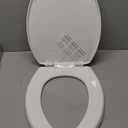 Bemis 7300SLEC Slow Close Toilet Seat, Easy Clean Hinges and Durable Plastic Seat, Made in USA, Elongated, White