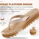 KuaiLu Women's Arch Support Platform Flip Flop Sandals