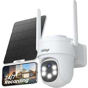 AOV Security Camera Wireless Outdoor with 6W Solar Panel,24/7 Recording Camera for Home Security, 2K Solar Cameras Outdoor Wireless, Auto Tracking，360°PTZ with Night Vision
