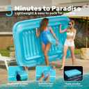 SLOOSH Inflatable Tanning Pool Lounger Float, 85" x 57" Extra Large Pool Floats Adult with Pillow, 4 in 1 Suntan Tub Raft Floatie,Sunbathing Bed Lounge for Water Blow Up Ball Pit Party Gifts, XL-Blue