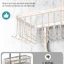 Shower Caddy Hanging - Never Rust Shower Hanging Organizer - Aluminum Over the ShowerHead Caddy with Soap Basket and 6 Hooks for Razor/Sponge (Milky White)